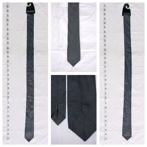 Mens Thin Neck Tie Plain Solid Gray Design